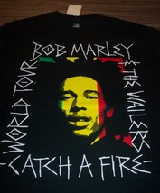 Bob Marley &amp; The Wailers Catch A Fire World Tour T-Shirt Jamaica Mens Medium New - £15.50 GBP