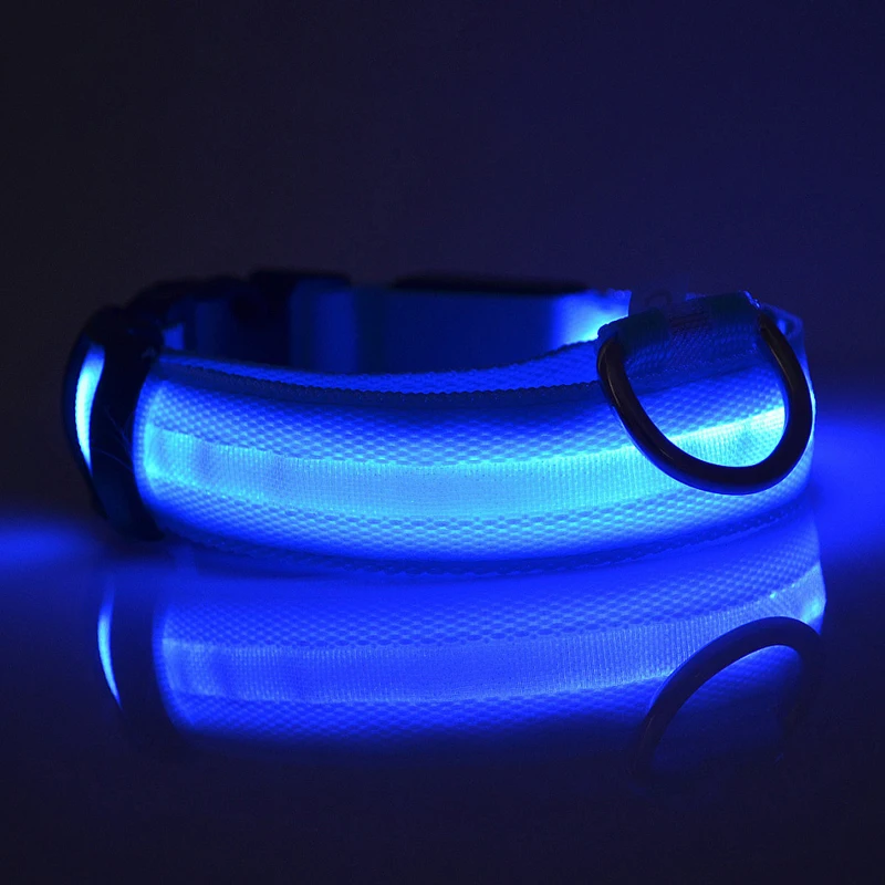 House Home LED Dog Collar Luminous Nylon Glowing Dog Collar Light Night Safety C - £19.98 GBP