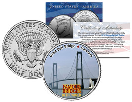 Great Belt Bridge Bridge * Famous Bridges * Jfk Half Dollar U.S. Coin Denmark - £6.73 GBP