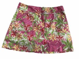 Lilly Pulitzer Skort Women SZ 4 Garden Vista Cotton Knit Twirl Pink Elep... - $29.65