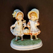 Lefton China Porcelain Bisque Figurine Hand Painted Girls Friendship is Forever - £15.75 GBP