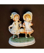 Lefton China Porcelain Bisque Figurine Hand Painted Girls Friendship is ... - €17,11 EUR