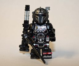 Minifigure Custom Toy Heavy Trooper Mandalorian Black TV Show Star Wars - £5.10 GBP
