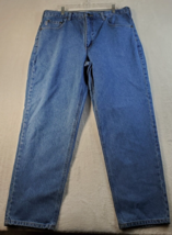 Carhartt Classic Jeans Mens Size 38 Blue Denim 100% Cotton Pockets Logo Pull On - £16.29 GBP