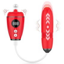 Rose Sex Toy Thrusting Dildo,3 In 1 Clitoral Stimulator G Spot Rose Vibrators Wi - £37.58 GBP