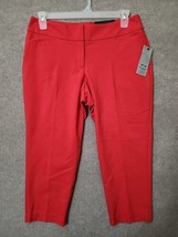 APT 9 Essentials Capri Dress Pants Womens 12 Red Stretch Business Office NEW - £19.45 GBP