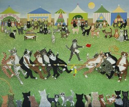 Framed canvas art print Giclée  The Winning Team  Funny animals cats - £31.57 GBP+