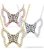 Butterfly Charm Animal CZ Crystal Fashion Pendant .925 Sterling Silver N... - $557.80 MXN