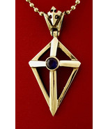 SK Sterling Silver Diamond Shape 3-D Cross and Stone Pendant for Men and... - $135.00