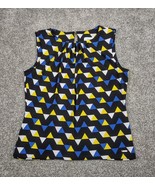 Calvin Klein Top Women Medium Black Geometric Design Sleeveless Blouse G... - £12.67 GBP