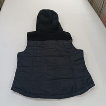 Aeropostale RN#121726 Women's Black Full Zip Vest With Woven Hoodie Size XL image 2