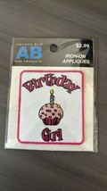 AB Birthday Girl Iron On Embroidered Patch - $3.49