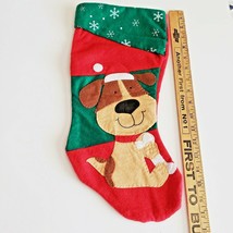 NEW Dog Puppy Christmas Stocking Felt Appliqué 17 1/2&quot; Long  - £7.87 GBP