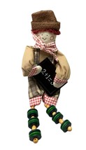 Vintage Country Student Doll Figurine Math Teacher Gift Handcrafted 8 Inch - $13.95