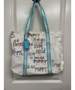 Coach Poppy Is A Girl Shoulder Tote Bag White Graffiti Glitter Accents 1... - £116.52 GBP