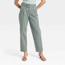 Women&#39;s Super High-Rise Tapered Chino Pants - A New Day Teal 8 - £19.54 GBP