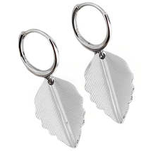 Anyco Earrings Sterling Silver Bohemian Chic Nature Leaf Stud For Women Girl - £22.28 GBP
