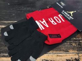 Jordan Jumpman Gift 2-Piece Set Red/Black Beanie Hat &amp; Gloves Youth L-XL - £33.59 GBP