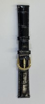 Timex 16mm Black Padded Croco Grain Watch Band With Gold-tone Buckle - £10.01 GBP