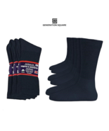 12 Pairs Diabetic Socks Navy Cushion Cotton Crew Socks for Men Women - $30.52 CAD