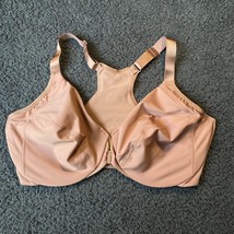 Glamorize Sports Bra Full Figure Coverage Front Closure Peach Racerback 34F - $18.50