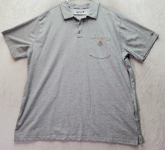 Carhartt Force Polo Shirt Mens 2XL Gray Relaxed Fit Cotton Short Sleeve Collared - £18.39 GBP