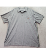 Carhartt Force Polo Shirt Mens 2XL Gray Relaxed Fit Cotton Short Sleeve ... - £18.23 GBP