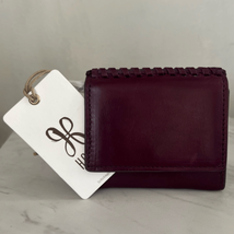 HOBO Stitch Leather Cardholder Wallet, Compact/Travel, Burgundy Eggplant... - $51.43