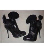 SERGIO ROSSI Black Ruffle Boots Leather patchwork Size 34 (US 4 ) new - $526.93 CAD