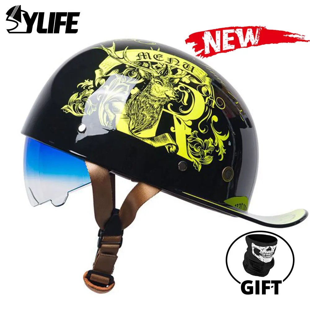 Eball cap motorcycle helmet women men capacete de moto helmet dot certification scooter thumb200