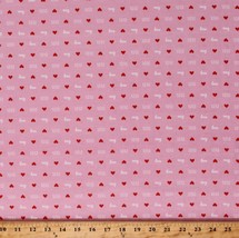 Cotton Love Hugs Kisses XOXO Valentines Hearts Pink Fabric Print by Yard D379.43 - £10.38 GBP