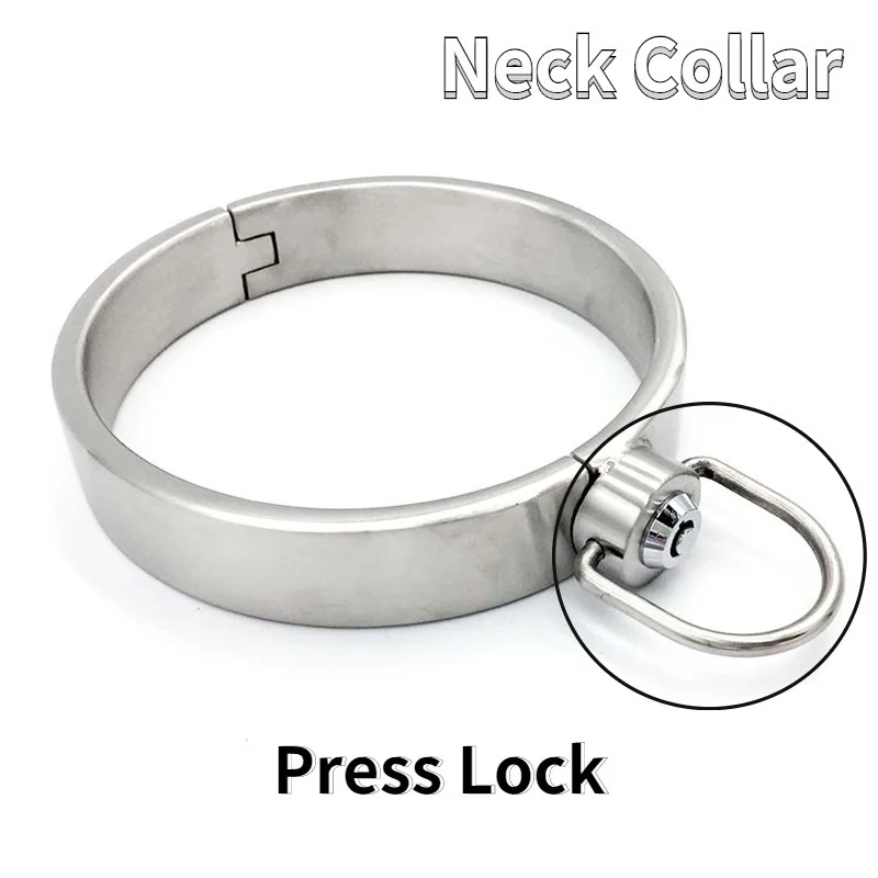 House Home 304 Stainless Steel Press Lock Neck Collar Restraints  Slave Home Loc - £59.33 GBP
