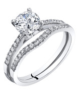 14K White Gold Classic Engagement Ring &amp; Bridal Band Set - $779.57 CAD