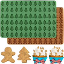 Christmas Silicone Molds Mini Xmas Tree &amp; Gingerbread Candy Chocolate 2 Pcs - £15.82 GBP