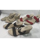 Sandals Beige, Red &amp; Black Uppers - FADED GLORY - 3 Pair Size 8 Slide On... - $266.66 MXN