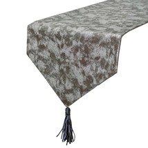 Charcoal Chrome - Grey Faux Leather Decorative Table Runner - £39.97 GBP+