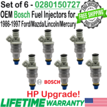 OEM x6 Bosch HP Upgrade Fuel Injectors for 1994 Ford Escort 1.9L I4 #028... - £139.39 GBP
