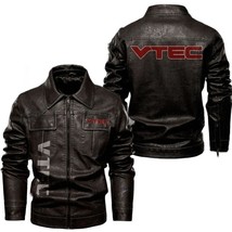 Moto Bold Street Style with Flap Pockets Leather Jacket - $2,397.51 MXN+