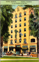 Vtg Postcard Hotel Marion, Ocala Florida,  Vintage Cars, Unposted - $5.84