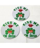 Coors Beer Kiss Me I&#39;m Irish Pin Button St. Patrick&#39;s Day Set of 2 Vintage - £12.09 GBP