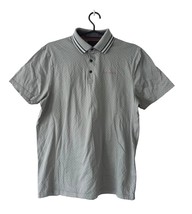 TED BAKER GOLF Mens Gray Cotton Polo Shirt Chest Logo size 3 - £19.57 GBP