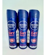 Nivea Men antiperspirant spray: DRY IMPACT -3 pack/ 3 x 150ml-FREE SHIPPING  - $34.99