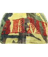 Green Camo ARMY Ball Cap Applied Red Sequins Adjust in Back  - $5.89