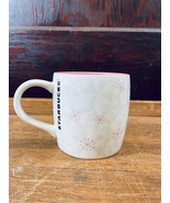 Starbucks 2012 Pink and White Atomic Snowflake Mug Coffee Mug Cup - £14.64 GBP