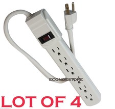 LOT OF 4 UL LISTED 6 Outlet Power Strip Surge Protector 1.6 ft 14/3 AWG - £18.85 GBP