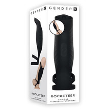Gender X Rocketeer Rechargeable Triple-Ring Vibrating Silicone Penis Sheath Blac - £43.11 GBP