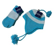 Berkshire Fashions Sonoma Hat Mittens Womens Wool Blend Tassel Teal Gray... - £15.75 GBP