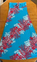 Lilly Pulitzer Jules Strapless Maxi Dress Turquoise Coral Cascade Tube, Size XL - £33.61 GBP