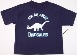 NWT &quot;Ask Me About Dinosaurs&quot; SS Navy Blue T-Shirt, Unisex 2T - $181.79 MXN