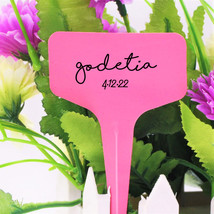 MBK Pinkshaped Plant Labels Garden Row Marker Seed Stake Food Tag Re Ble... - $10.50